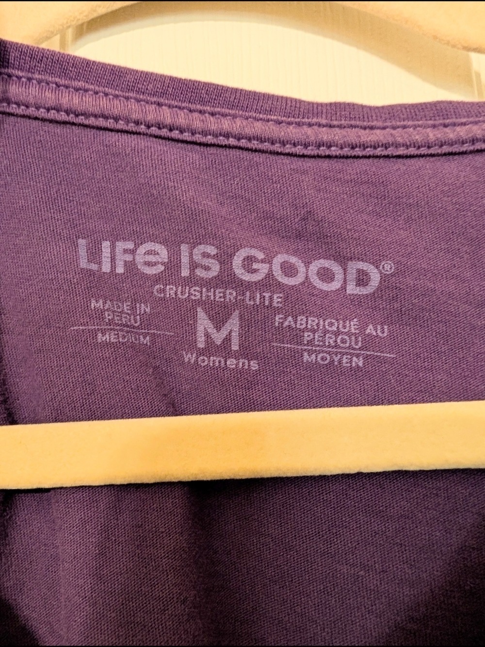 Life is Good Women's Purple V-Neck Cat Heart Graphic Tee - Picture 4 of 4